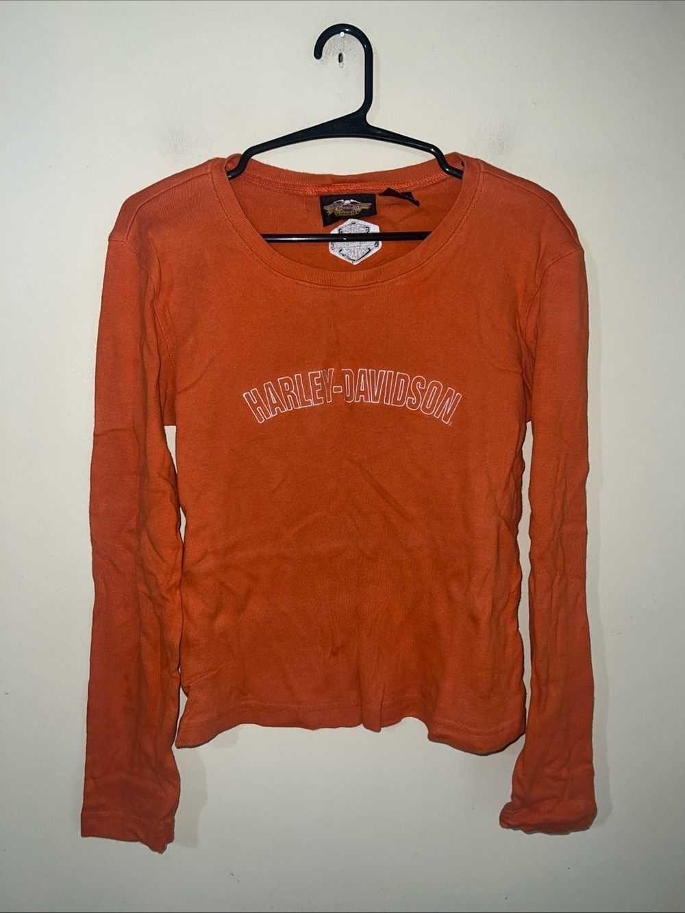 Harley-Davidson Women's Long Sleeve Medium Orange Vintage